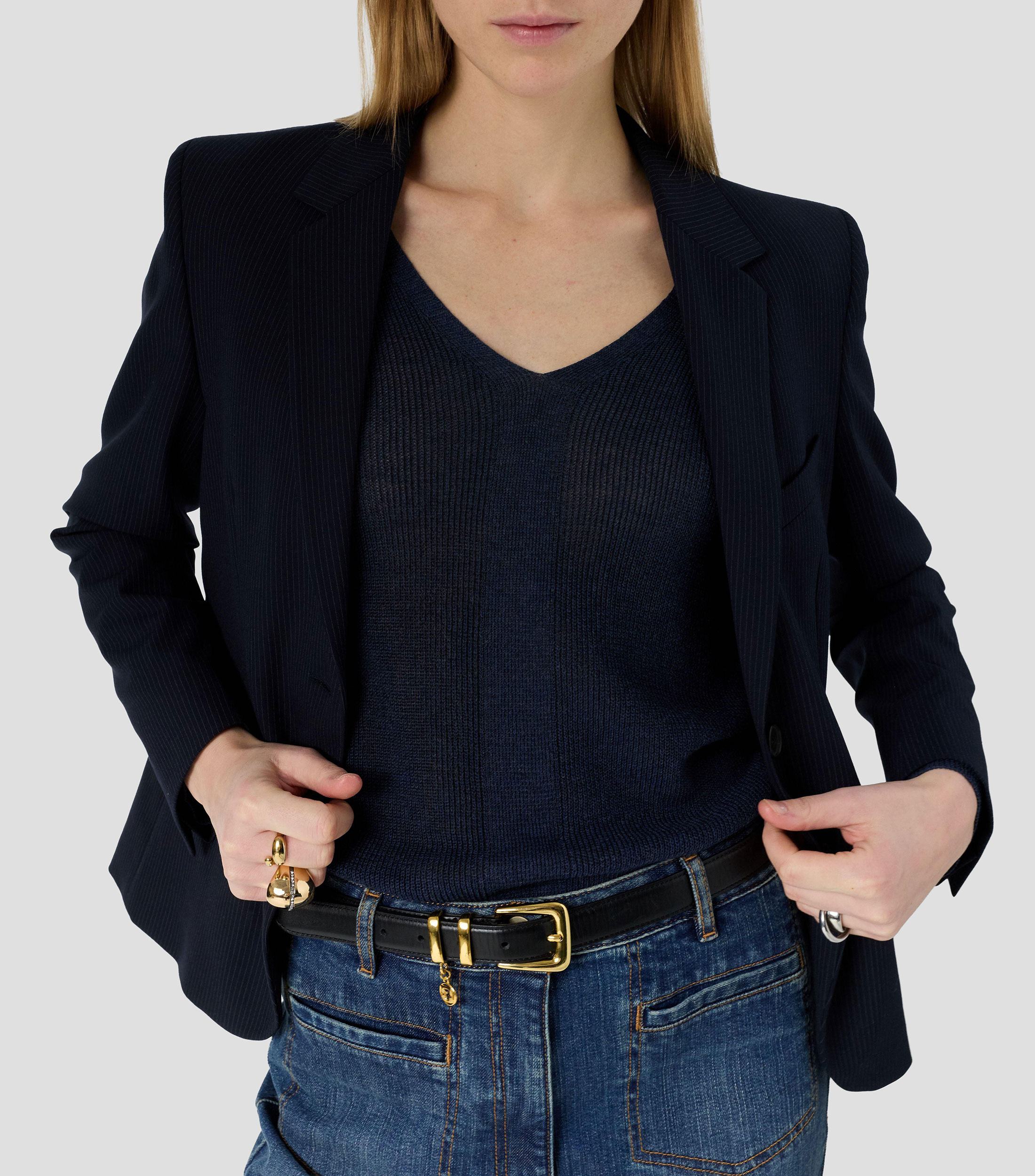 Suéter cuello V Mujer